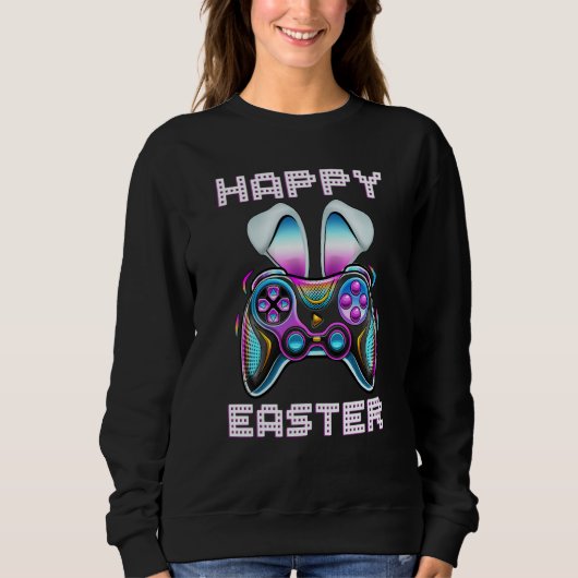 Sweatshirt Video Game Easter Bunny Gaming Controller Gamer Bo (Devant)
