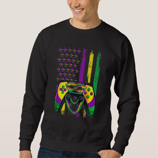 Sweatshirt Video Game Flag Beads Kids Mardi Gras Shirts, Game (Devant)