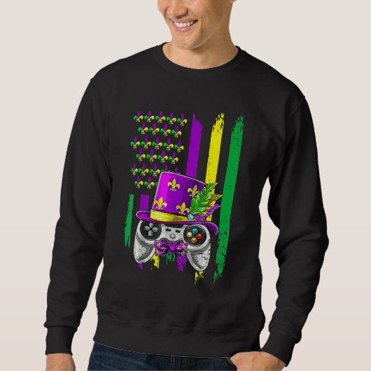Sweatshirt Video Game Flag Beads Kids Mardi Gras Shirts, Game (Devant)