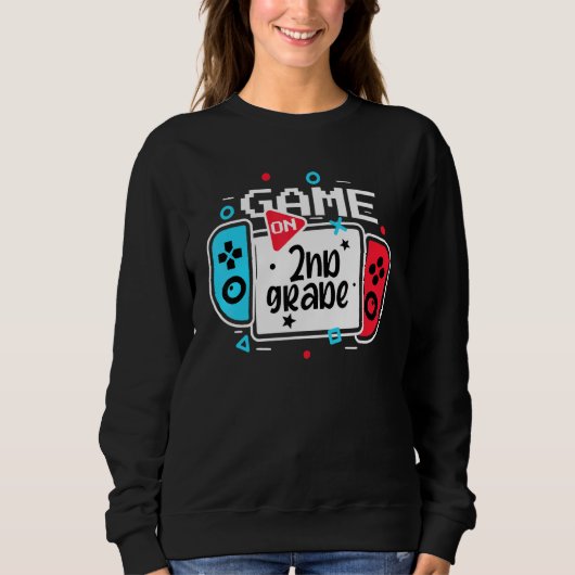 Sweatshirt Video Game On 2nd Grade Cool Kids Team Second Back (Devant)