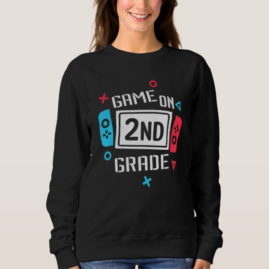 Sweatshirt Video Game On 2nd Grade for Kids Teachers Back To  (Devant)