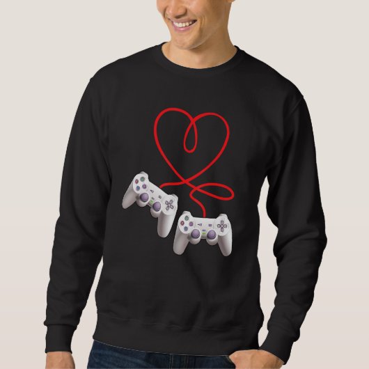 Sweatshirt Video Gamer Heart Controller Valentine's Day Kids (Devant)