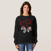 Sweatshirt Video Gamer Valentine's Day Hearts Gaming (Devant entier)