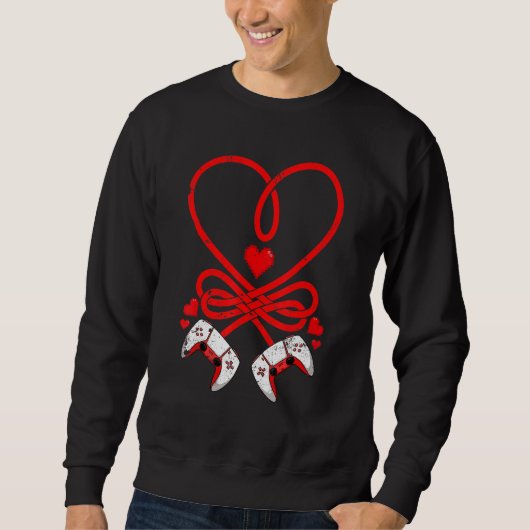 Sweatshirt Video Gamer Valentines Day Shirt Controllers Heart (Devant)