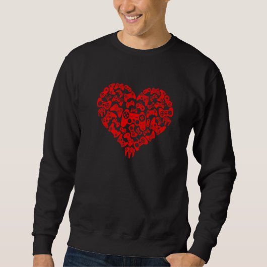 Sweatshirt Video Gamers Gaming Heart Game Controllers Valenti (Devant)