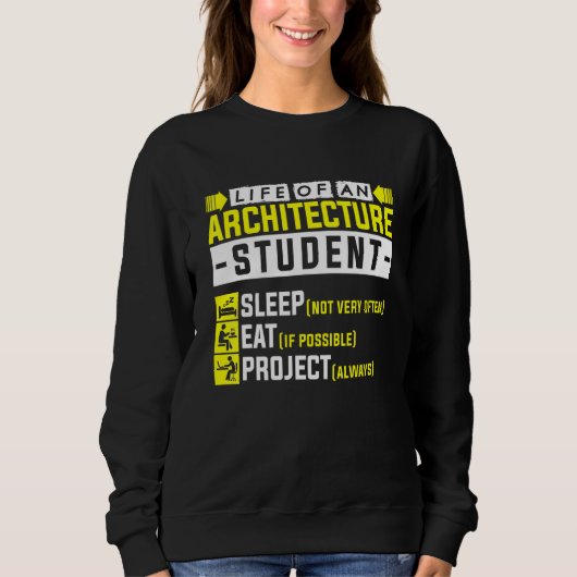 Sweatshirt Vie D'Un Architecte Étudiant En Architecture (Devant)