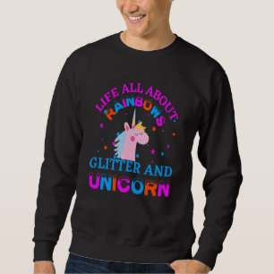 Sweatshirt vie tout à propos de arc-en-ciel parties scintill