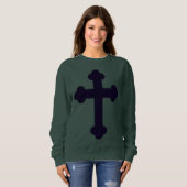 Sweatshirt Vielle croix christienne violette (Devant entier)
