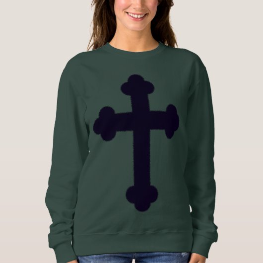 Sweatshirt Vielle croix christienne violette (Devant)