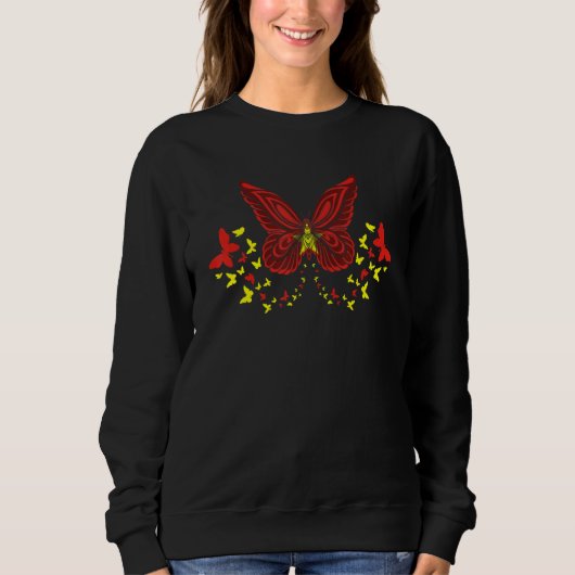 Sweatshirt Vietnam Vietnamese Vietnam Flag Butterflies (Devant)