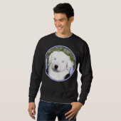Sweatshirt Vieux anglais Sheepdog Puppy Peinture - Chien Art (Devant entier)