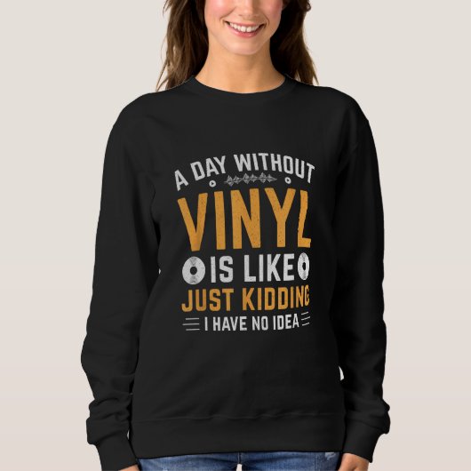 Sweatshirt Vieux Skool Vinyl, Love Decks, Vinyl Lovers, DJ, R (Devant)