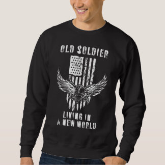 Sweatshirt Vieux soldat vivant dans un nouveau monde patriote