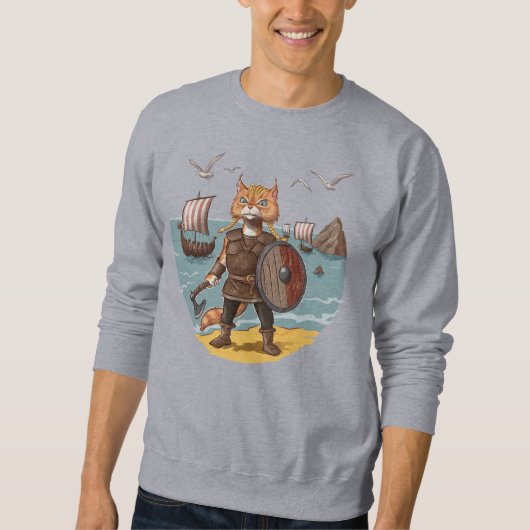 Sweatshirt Viking Cat Warrior (Devant)