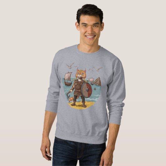 Sweatshirt Viking Cat Warrior (Devant entier)