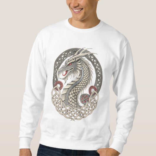 Sweatshirt Viking Dragon Guardian - Epic Norse Mythology (Devant)