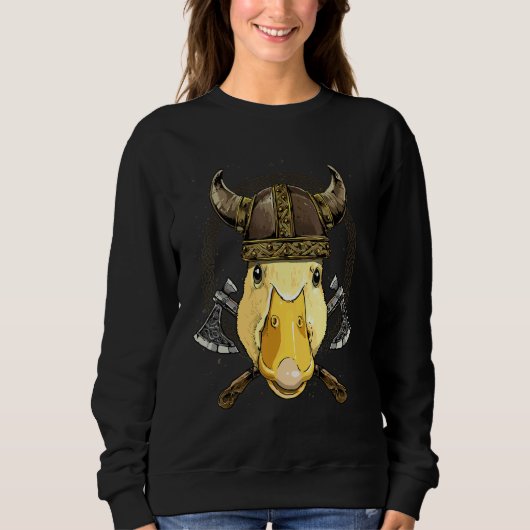 Sweatshirt Viking Duck Renaissance Medieval Norse Pagan Valha (Devant)