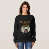 Sweatshirt Viking Poodle Renaissance Norse Pagan Valhalla Dog (Devant entier)