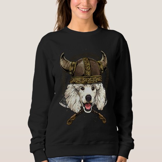 Sweatshirt Viking Poodle Renaissance Norse Pagan Valhalla Dog (Devant)