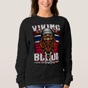 Sweatshirt Vikings De Sang Traverse Mes Veines Norvégien Viki