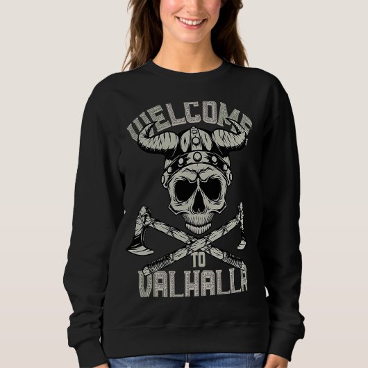 Sweatshirt Vikings Welcome to Valhalla for Viking Northmen (Devant)