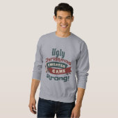 Sweatshirt Vilain Jeu de Sweater de Noël Fort! Funny Grey (Devant entier)