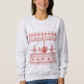 Sweatshirt Vilain joyeux pull de Noël guitare acoustique (Devant)