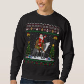 Sweatshirt Vilain Loup Noël Cadeau Père Noël équitation Loup (Devant)