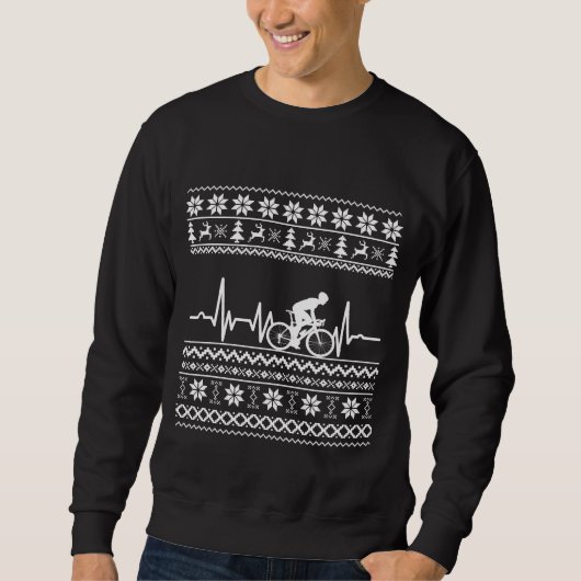 Sweatshirt Vilain pull de Noël à vélo (Devant)