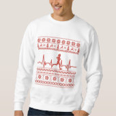Sweatshirt Vilain pull de noël course heartbeat (Devant)