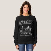 Sweatshirt Vilain pull Joyeux Noël à vélo (Devant entier)
