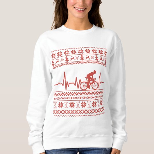 Sweatshirt Vilain pull Joyeux Noël à vélo (Devant)