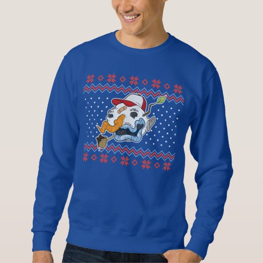 Sweatshirt Vilain Snowman Douille de Noël moche (Devant)