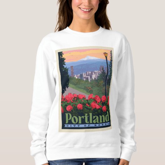 Sweatshirt Ville de Rose | Portland, Oregon (Devant)