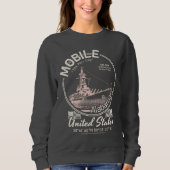SWEATSHIRT VILLE MOBILE ALABAMA - USS ALABAMA BATTLESHIP (Devant)
