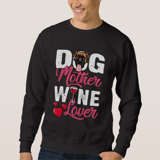 Sweatshirt Vin Mère Chien Boxe Distressé (Devant)
