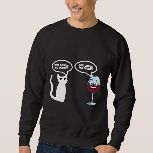 Sweatshirt Vin Vs Chat (Devant)