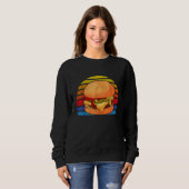 Sweatshirt Vinatge Sunset Burger    Burger Costume Burger (Devant entier)