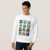 Sweatshirt Vincent Van Gogh - Grille des chefs-d'oeuvre (Devant entier)