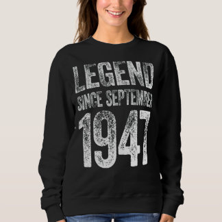 Sweatshirt Vintage 1947 Anniversaire Septembre Né Légende dep