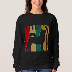 Sweatshirt Vintage 1970 Style Husky Silhouette Cool Chien Own