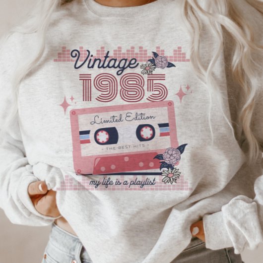 Sweatshirt Vintage 1985 Limited Edition Music Cassette Retro