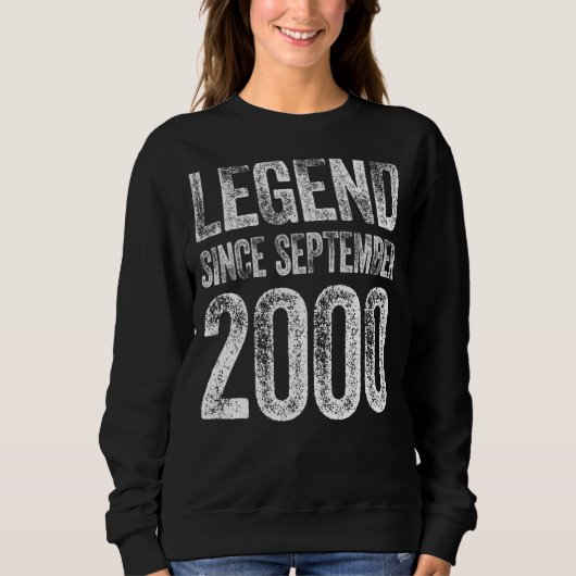 Sweatshirt Vintage 2000 Anniversaire Septembre Né Légende dep (Devant)