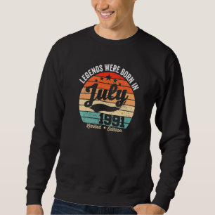 Sweatshirt Vintage 31ème Anniversaire Légendes Sont Nées Le 1