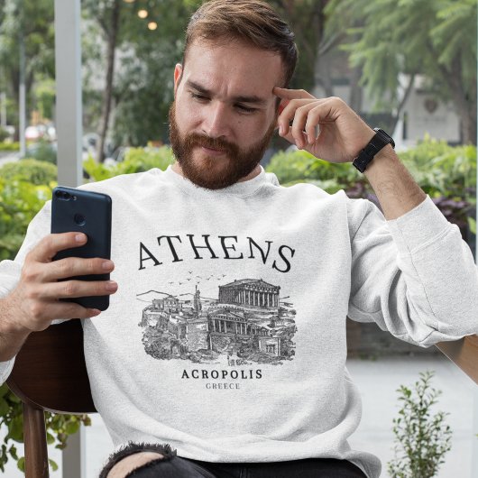 Sweatshirt Vintage Acropolis of Athens Illustration
