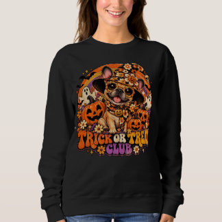 Sweatshirt Vintage années 70 Frenchie Sorcière pour un Trick