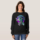 Sweatshirt Vintage Axolotl Video Game Gaming Gamer Axolotl (Devant entier)