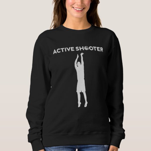 Sweatshirt Vintage Basketball Player Active Shooter Basketbal (Devant)
