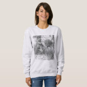 Sweatshirt Vintage Bicycle Garden Sketch (Devant entier)