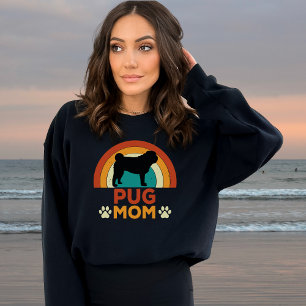 Sweatshirt Vintage Carlin chien maman coucher de soleil